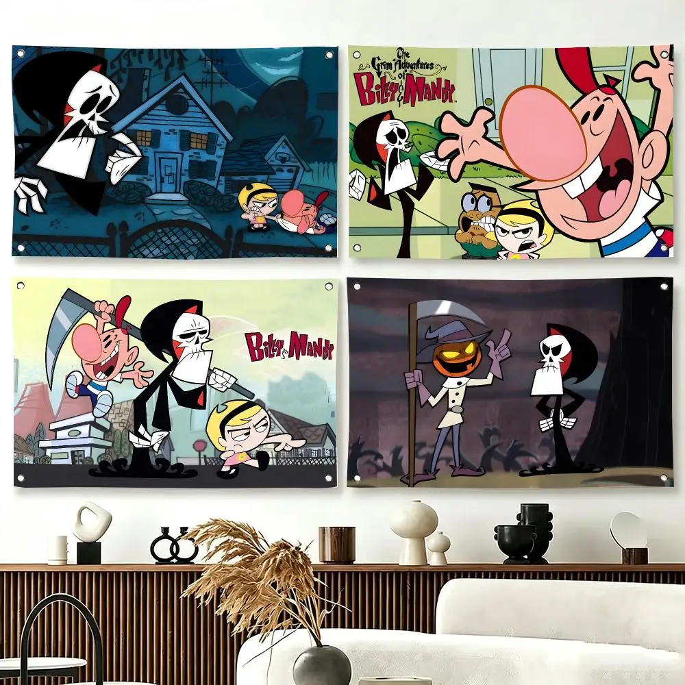 Cartoon B-Billy Mandy Flags  For Living Room Home Dorm Decor Wall Outdoor Camping Party Banner Gifts