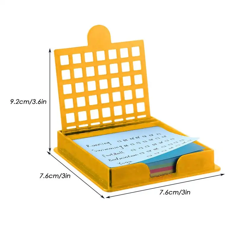 Sticky Note Holder With Stencil Reusable Sticky Notes Dispenser With Stencil Compact Desktop Organizer For 3X3 Inch Memo Pad