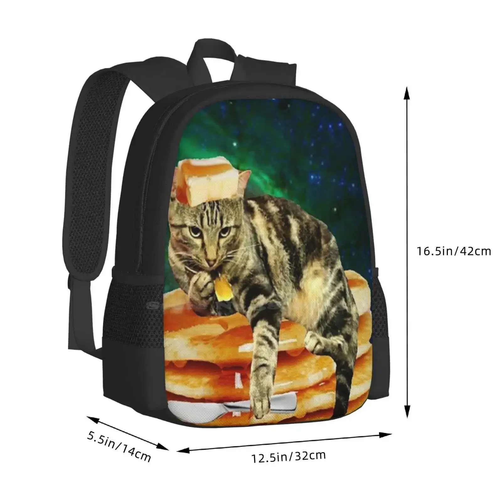 زبدة على الرأس القط رائجة البيع حقيبة مدرسية على ظهره حقائب الموضة الإفطار الغذاء الفطائر زبدة Catsinspace Spacecats Tacoelgato