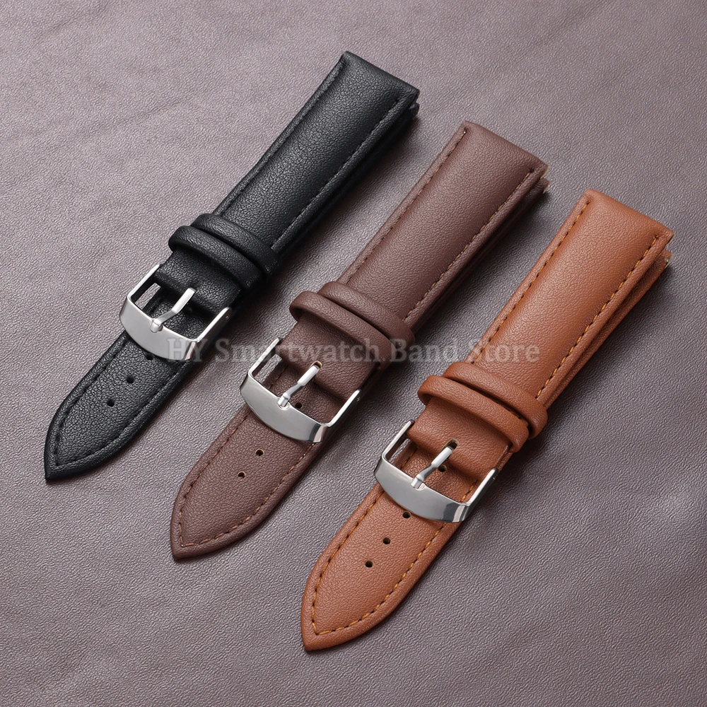 PU Leather Watch Strap 14mm 16mm 18mm 20mm 22mm 24mm Watch Band Waterproof Bracelet Soft Comfortable Universal Sport Wrist Band