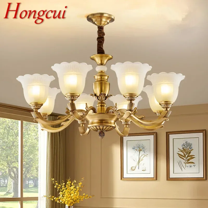 

Hongcui American Brass Pendent Lamp European Luxurious Living Room Dining Room Bedroom Villa Hotel Sample Room Chandelier