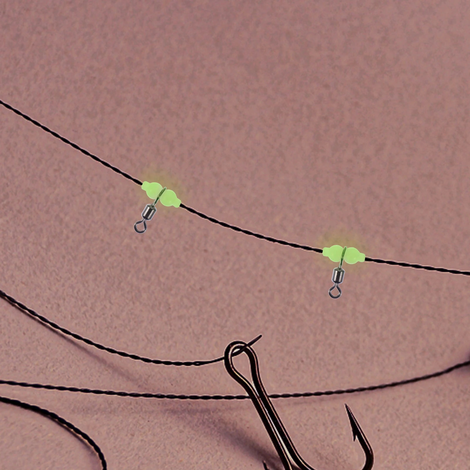 

50pcs Hooks Contactor Night Light Gourd Swivel Strong Luminous Material Anti- Fishing Accessories Green Color High