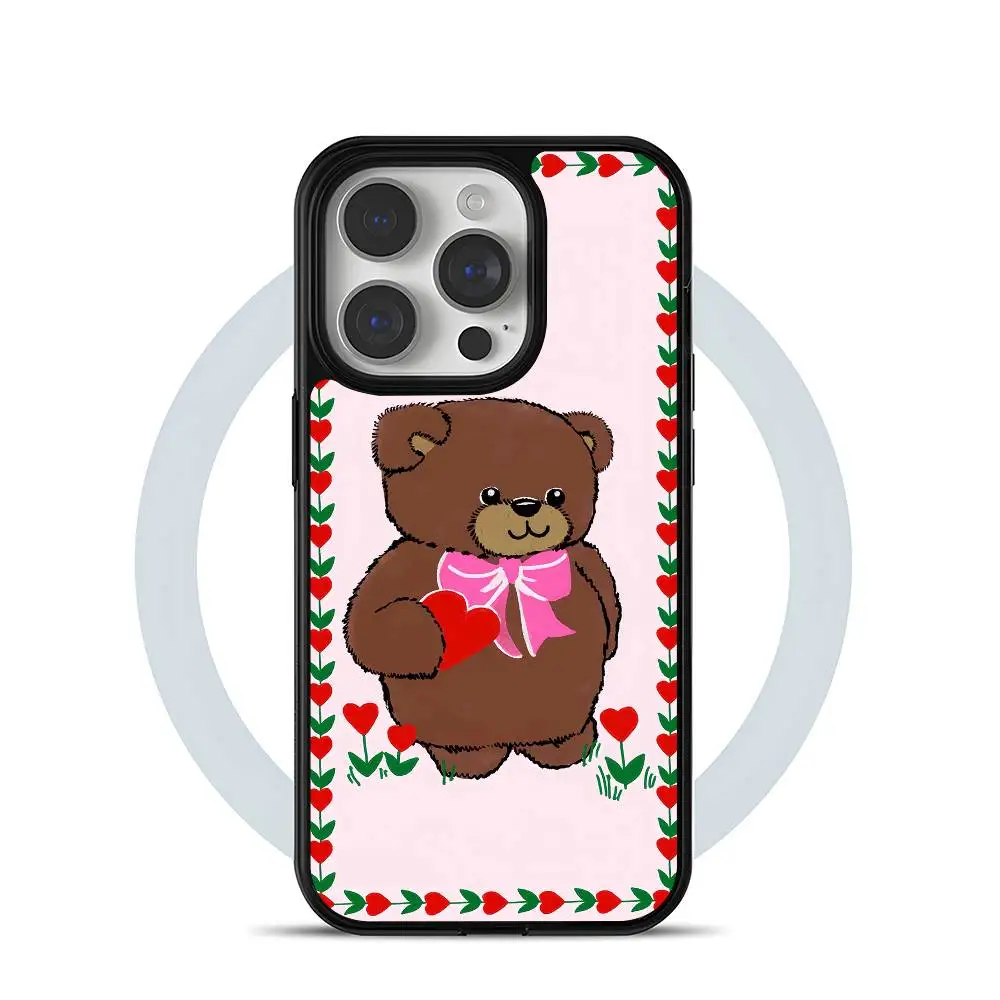 دانييل غيزيو تيدي بير Magsafe جراب هاتف آيفون 17 16 15 14 13 12 برو ماكس بلس الهواء هارد شل غطاء كامل سيليكون