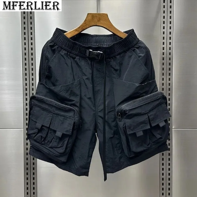 Poches style cargo avec fermeture éclair pour hommes, objectifs de rue, grande taille, 7XL, imprimé cool, mode, été