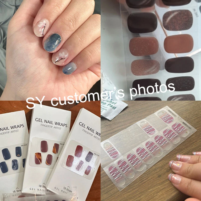 Półutwardzony żel Nails Art Naklejki w jednym kolorze Manicure Naklejki UV LED Potrzebuję żelu Czysty kolor Nail Naklejki na paznokcie Dekoracja