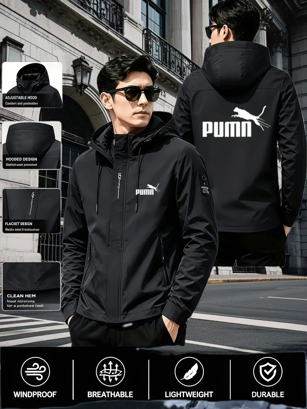 Fashionable Spring and Autumn New Outdoor Leisure Sports Work Clothes Men Brand Hot Selling Classic Printed Design Hooded Jacket