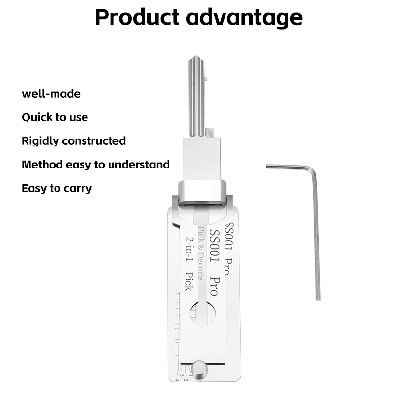 Ss001 2-in-1 Lock Picking Tool Easy to Understand Locksmith Tool