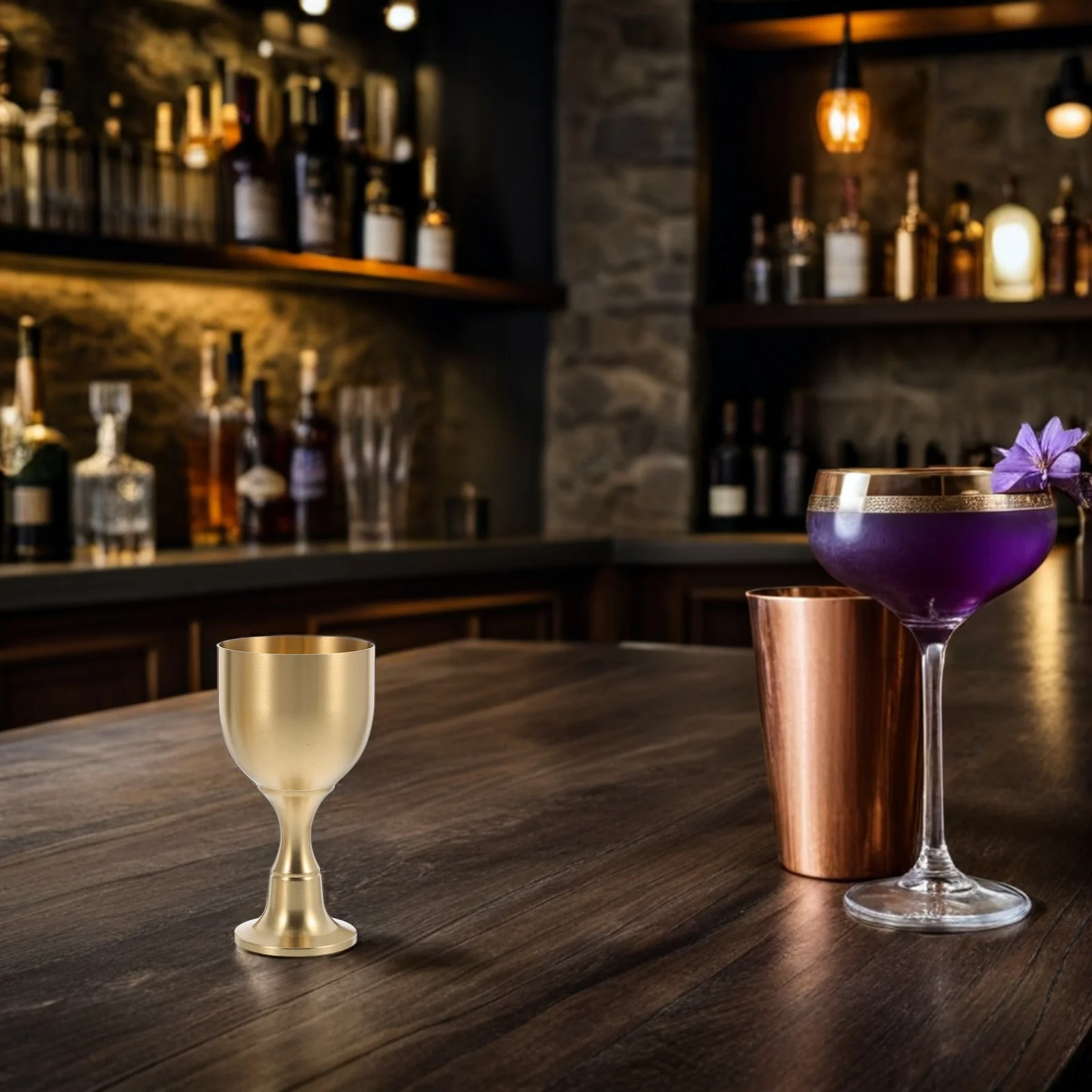 

2Pcs Vintage Brass Goblet Chalice Mini Communion Cups Wedding Party Medieval Wine Glasses Retro Drinking Glasses