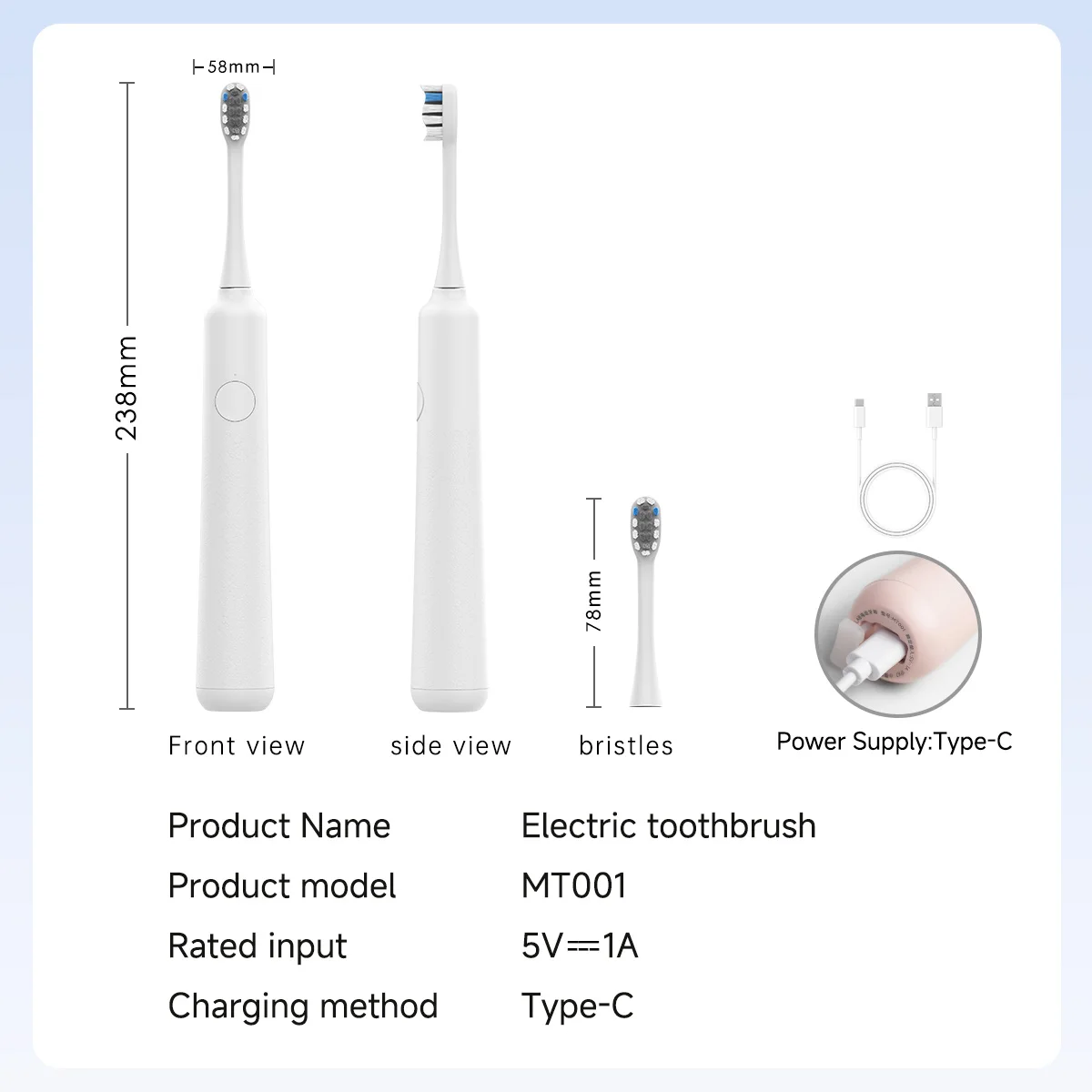 DOCO فرشاة أسنان كهربائية بالموجات الصوتية الاهتزاز فرشاة الأسنان الذكية رئيس USB قابلة للشحن IPX7 مقاوم للماء 3-وضع التروس
