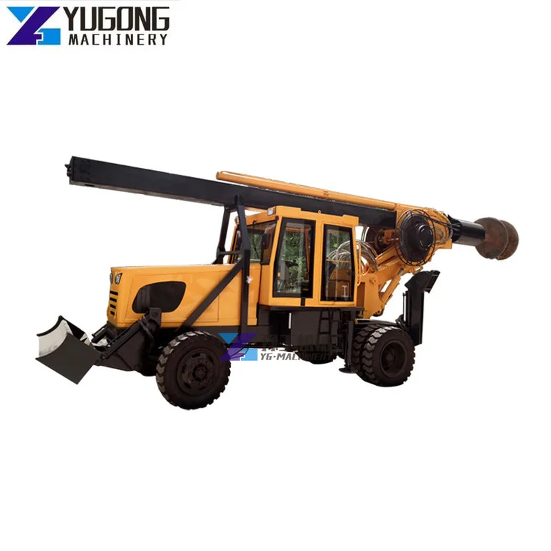 Depth Hydraulic Rotary Rotary Drilling Rig Construction Site Lock Rod Rotary Drilling Rig with Crawler Rotary Drill Rig Elevator