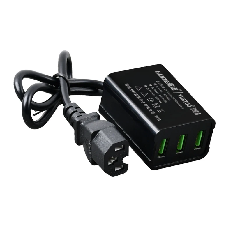 3 USB Port Charging Adapter Intelligent Chip Protective For 12V-90V Electric Bike Scooter Support Phone Tablets