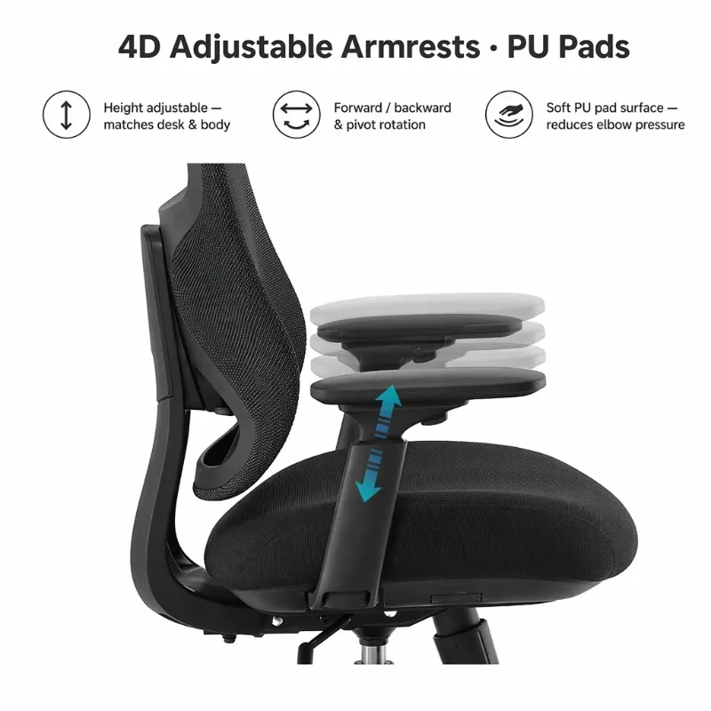 High-quality Modern Adjustable Fabric Ergonomic Office Chair BIFMA for Hotels and Office Buildings