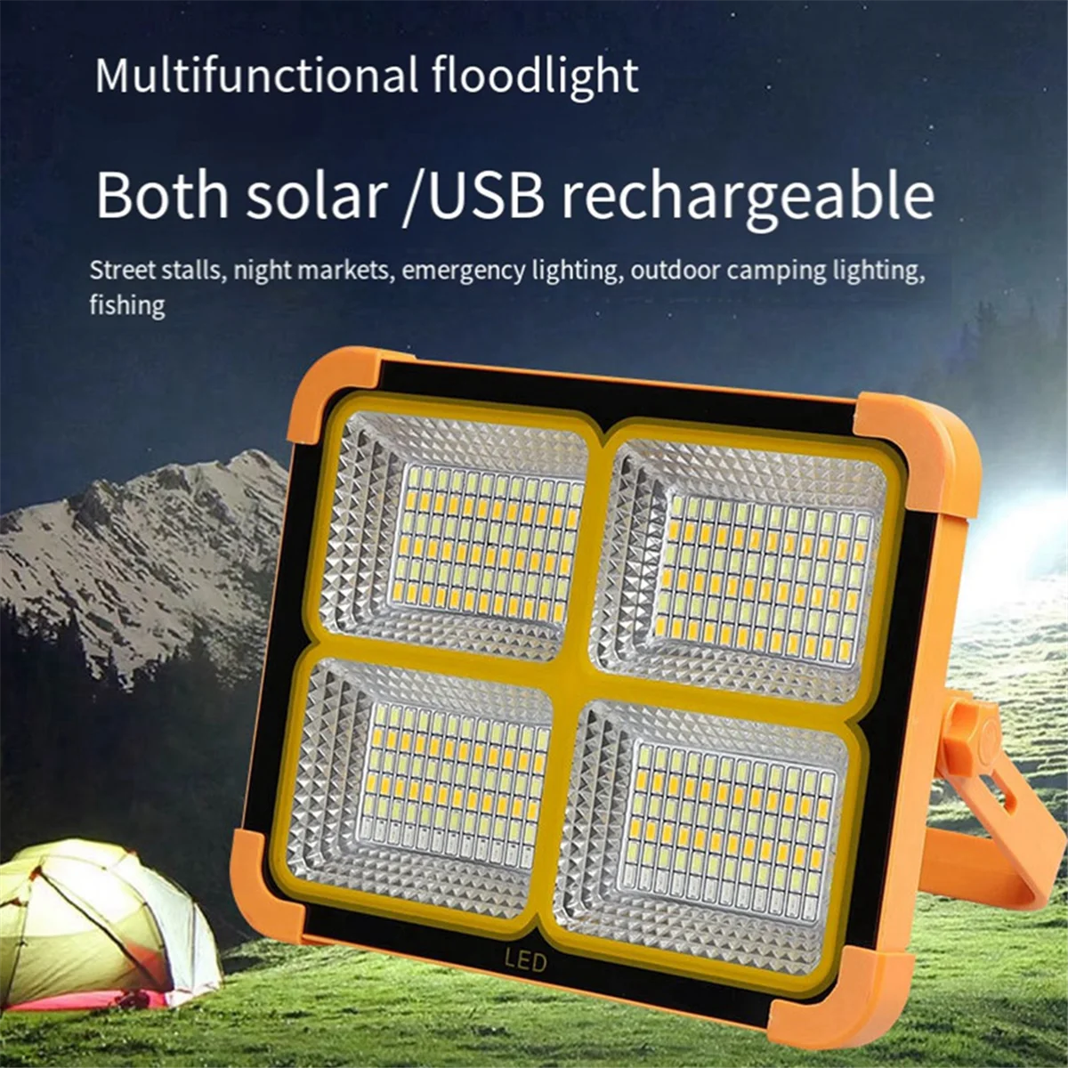 

AA85 LED Solar FloodLight 3000W Rechargeable Emergency Camping Light Outdoor Waterproof Portable Searchlight Spotlight 3000W