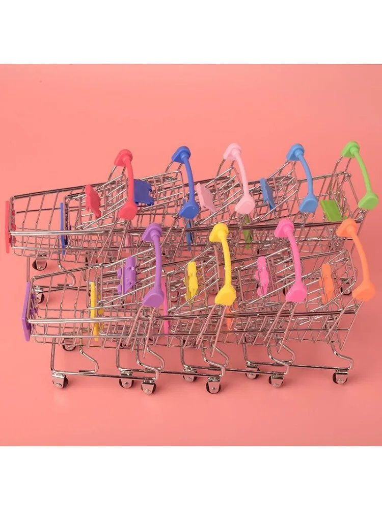 Mini panier de supermarché, modèle de bureau, rangement de jouets pour enfants, décoration de la maison, modèle de maison de jeu