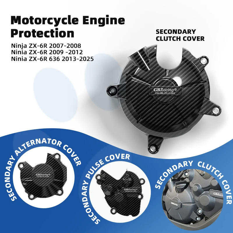 

accesorios para moto MOTO Engine Protection Cover Set For KAWASAKI Ninja ZX-6R 636 (2013-2025) – Motorcycle Protective Cases