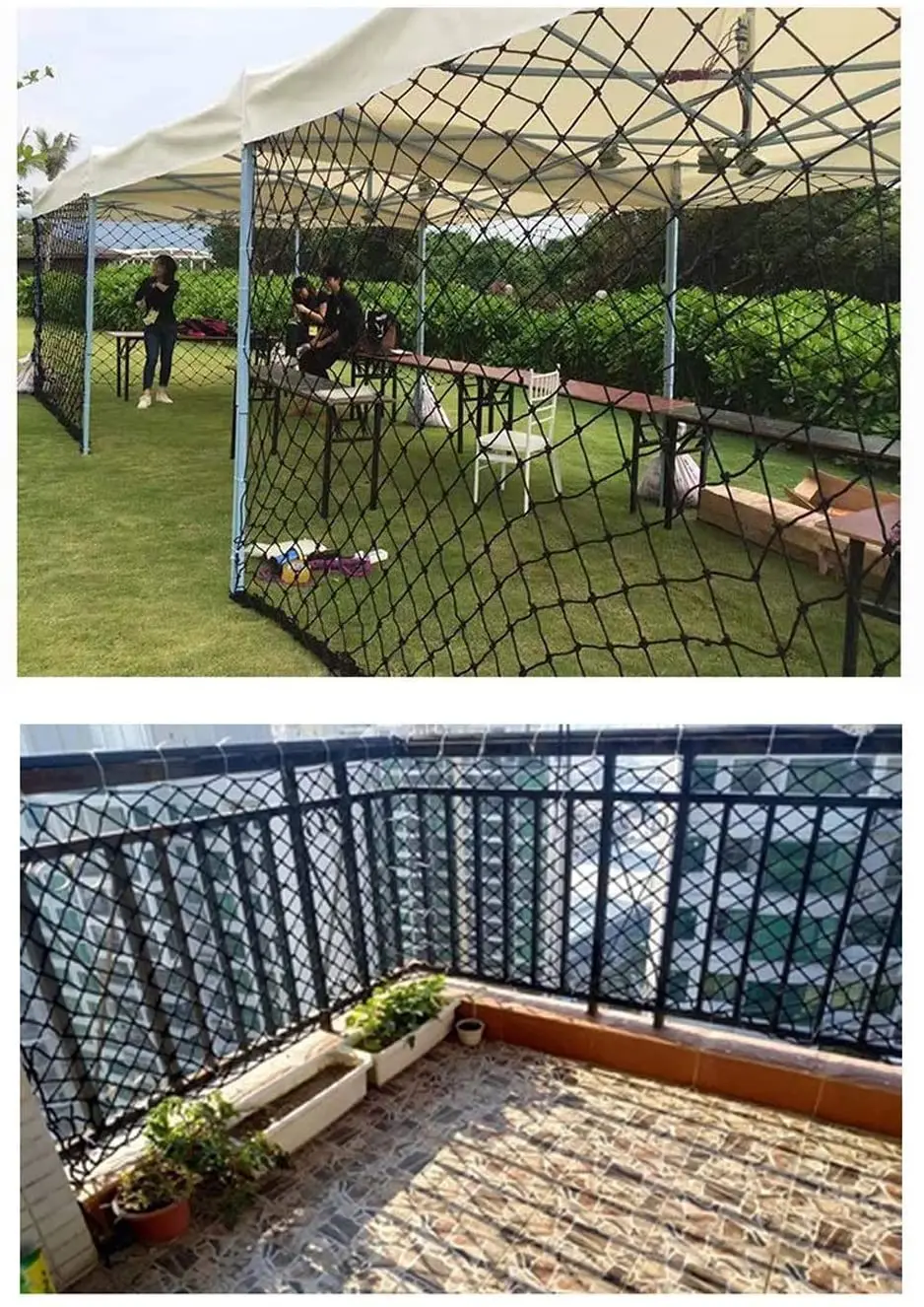 Schwarzes Vogelnetz – robuste Gartennetze, Balkon, Vogelnetz, Gartenzaun und Nutzpflanzen, schützendes Zaunnetz, Anti-Vogel-Hirsch, Katze, Hund – Detail 12