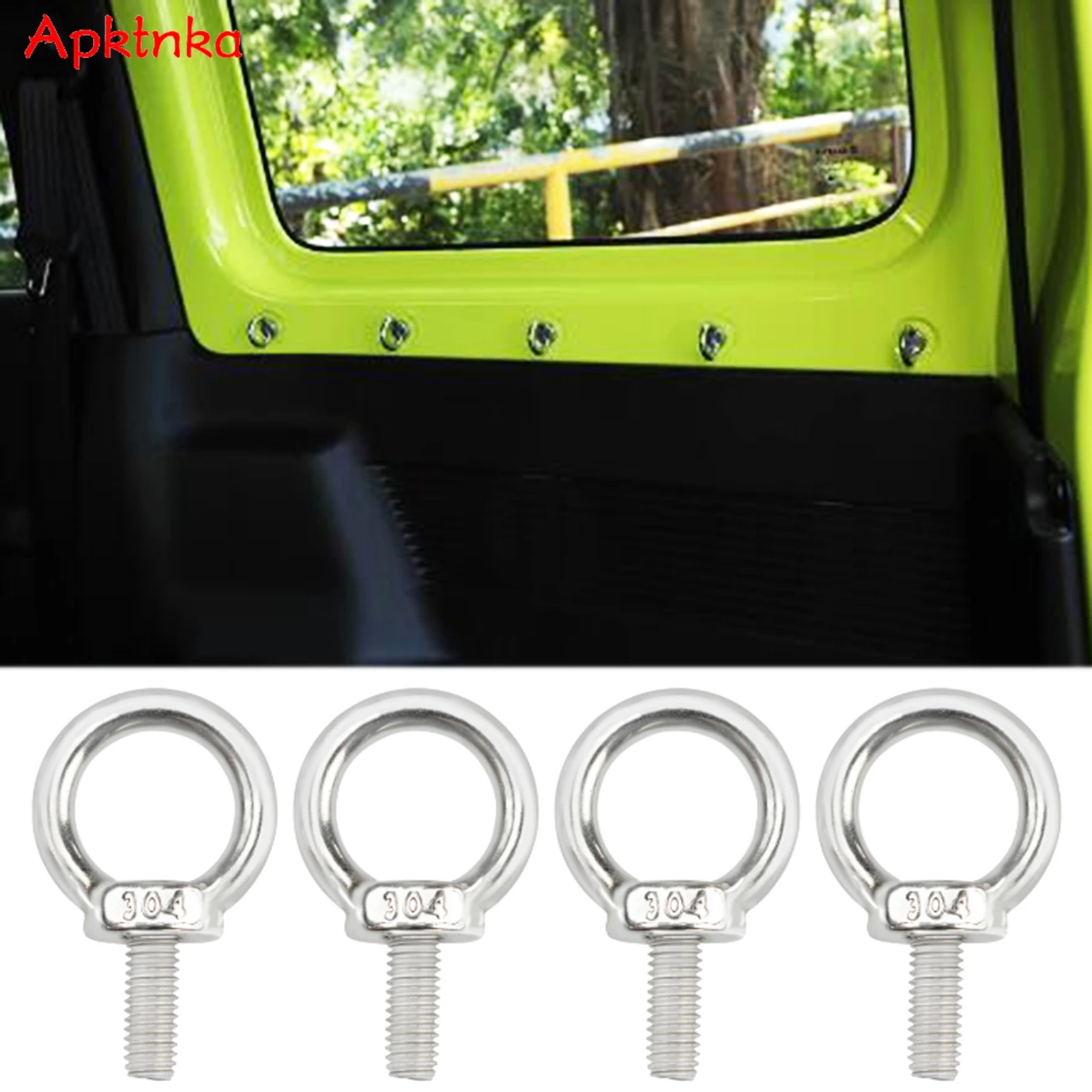 Center Console Round Hole Screw Bolts Qty 4, For Suzuki Jimny JB64W JB74W 2019 2020 2021 Back Door Tailgate Edge Nut Insert Trim