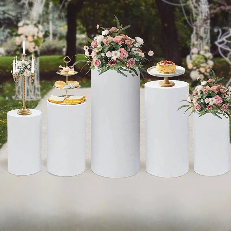 

Dustproof Decorative Iron Art Cake Stand Cover Pure Color Tablecloth Party Decoration Wedding Celebration Cylinder Cover