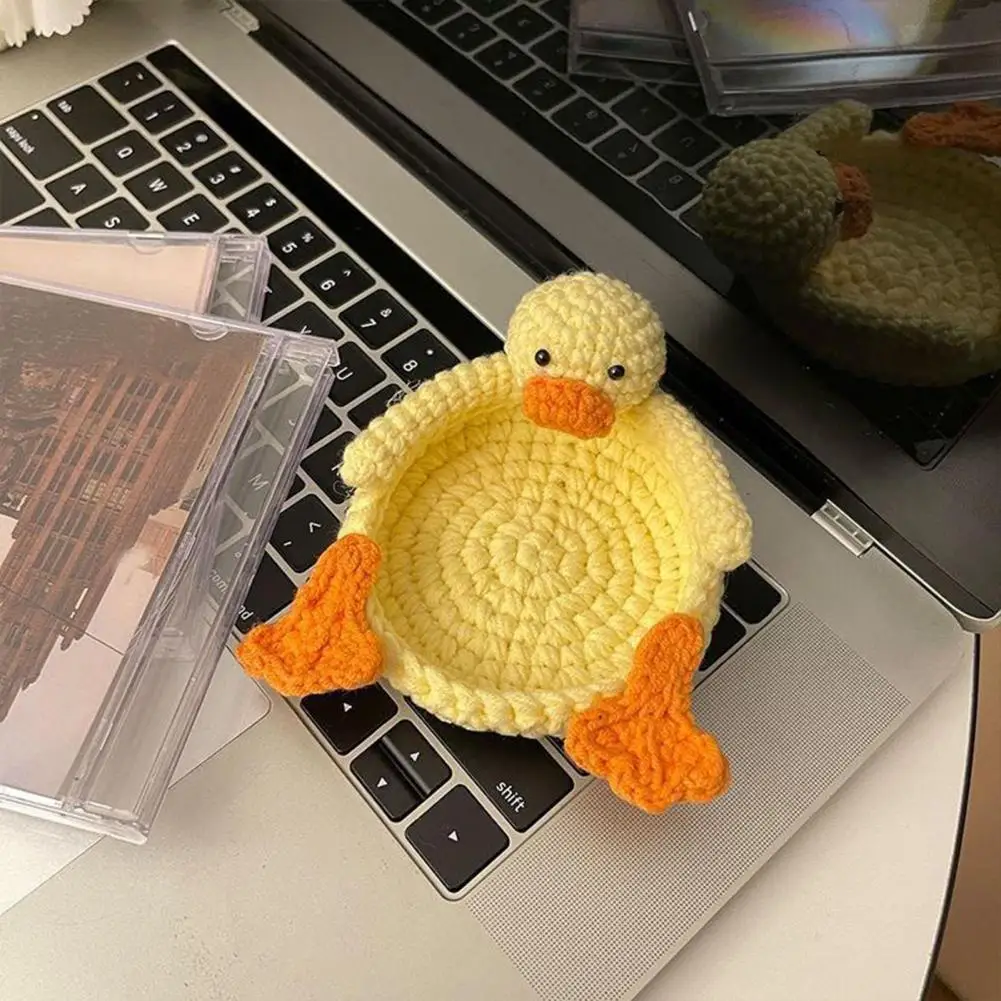 15*12cm Duck Panda Crochet Coaster Heat-resistant Non-slip Countertop Table Protection Handmade Mug Coffee Tea Cup Holder Decor