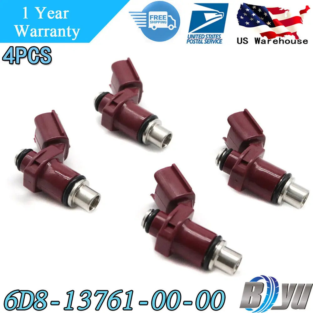 

For Yamaha Outboard 4 Stroke 80BEL 75-90HP Fuel Injectors 6D8-13761-00-00 4PCS