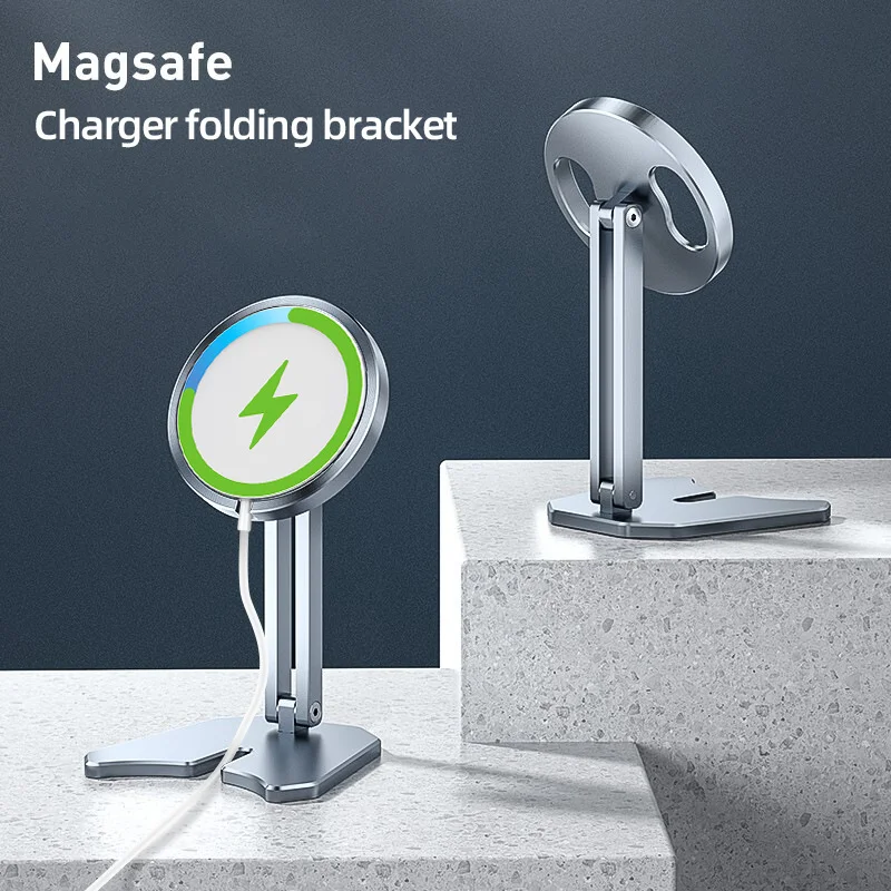 

MagSafe magnetic aluminum alloy folding bracket for iphone12 wireless charger portable