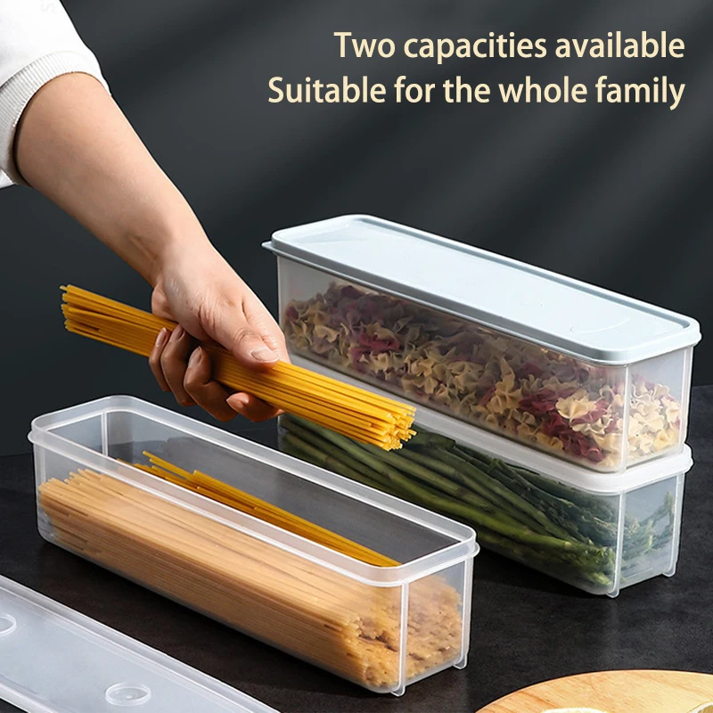 Sealed Noodles Crisper Plastic Noodles Spaghetti Box Kitchen Refrigerator Storage Box Food-Grade Noodle Storage Box