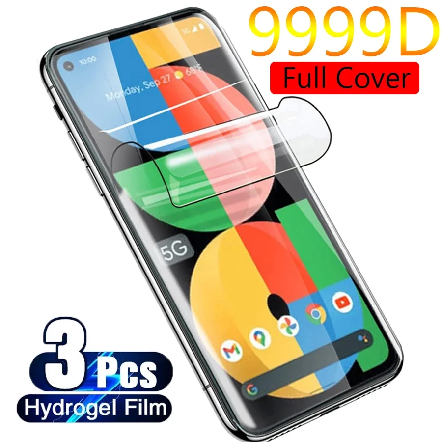 3pcs Hydrogel film For Google Pixel 6 7 8 pro 6A tpu screen protector 3D curved back film Pixel 7a 8a 3 2 XL 4a 4G accessories