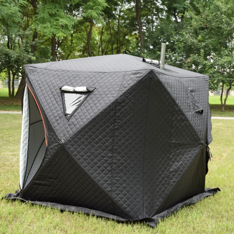 OEM Winter Cotton 3 Layers Sauna Tent Outdoor Portable Sauna Tent for 4 Person