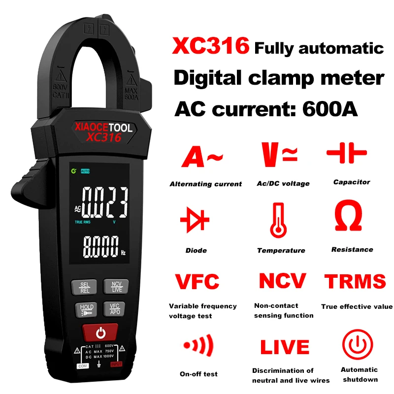 

Новый цифровой датчик с зажимами, большой экран, полностью автоматический датчик потока с зажимом, высокоточный интеллектуальный универсальный датчик с зажимом