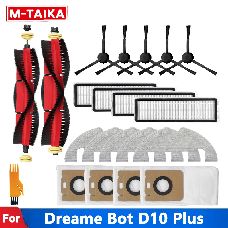 Chính Bàn Chải Cạnh Bên Lọc Lau Vải Thay Thế Cho Dreame Bot D10 Plus Robot Lau Bụi Túi Phụ Kiện