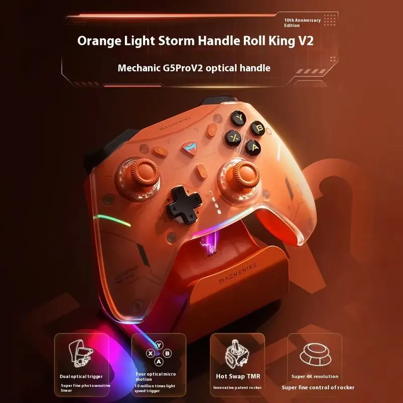 2024  Machenike G5pro V2 Game Handle 10th Anniversary Edition Tri-Mode Optical Hot Plug Switch Steam Wireless Bluetooth Trigger