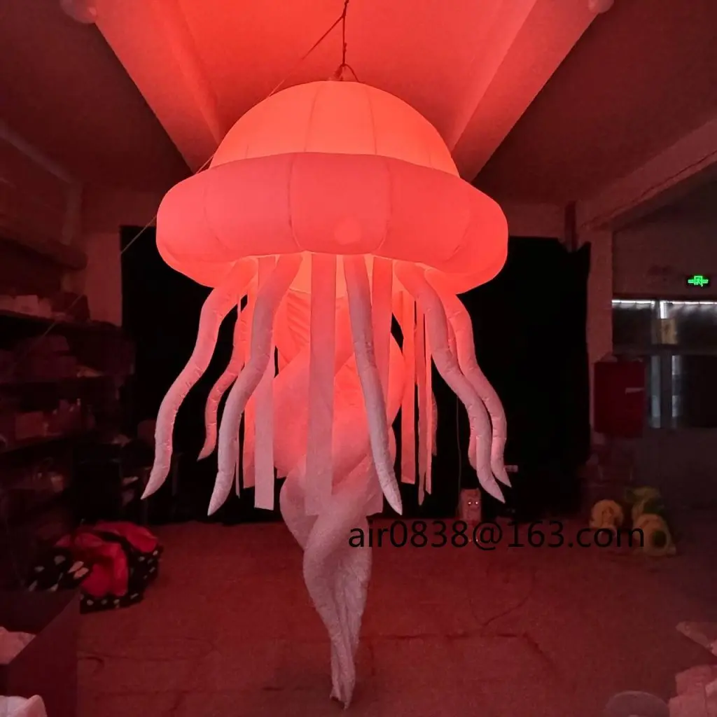 Hanging Inflatable LED Jellyfish Colorful Inflatable Medusa Balloon for Event Party Shopping Mall Decoration