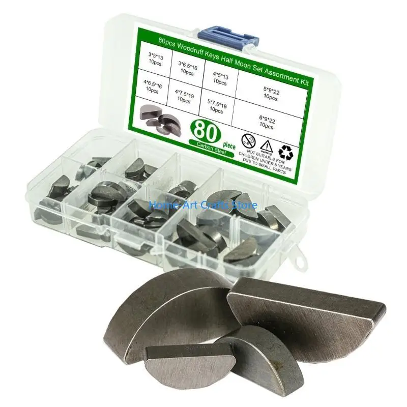Y3NA Heavy Duty Woodruff Set Multiple Size Carbon Steel for Rotating Shafts Use