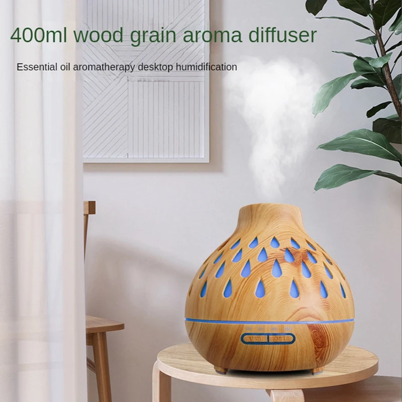 Umidificatore USB 400ML Diffusore di oli essenziali per aromaterapia con luce notturna colorata per spina europea domestica -A