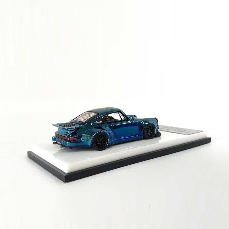 MC 1:64 modello di auto in lega RWB 930 veicolo sportivo pressofuso GT Wing Chrome Blue