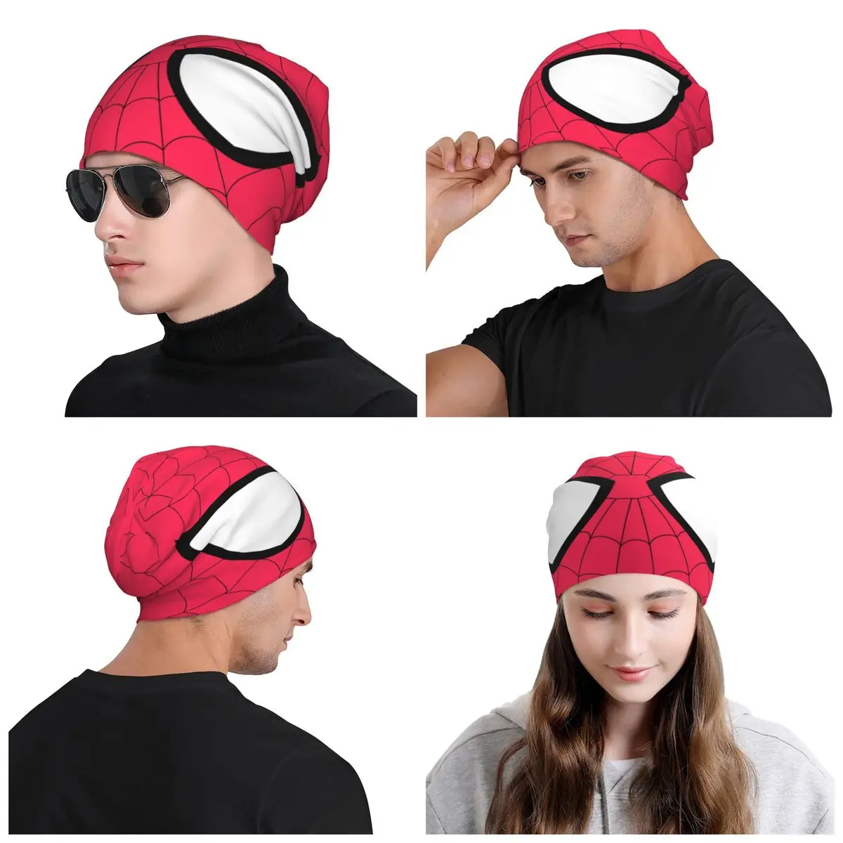 Custom Spider Web Eye Bonnet Hats Cool Knit Hat For Men Women Autumn Winter Warm Spider Man Skullies Beanies Caps