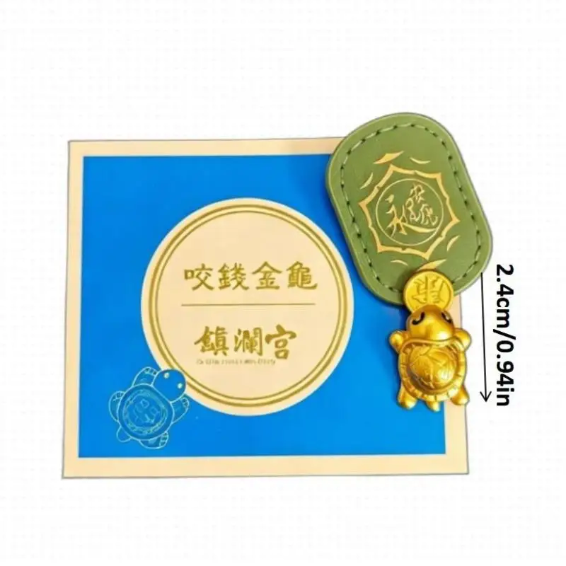 Wealth Attracting Fengshui Turtle Charm Mini Healthy Lucky Ornament Creative Decor for Wallet Bag Gift