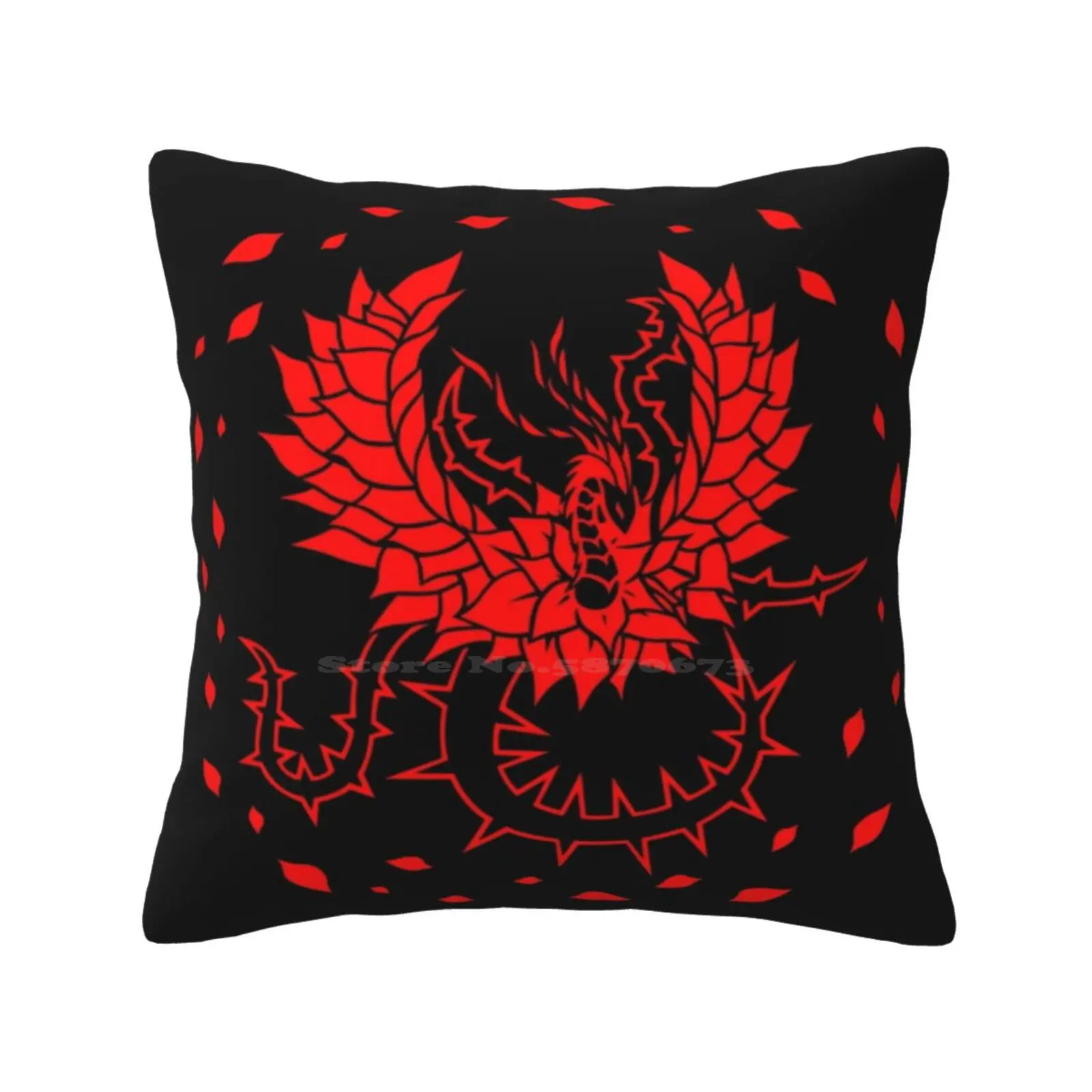 Black Rose Dragon Pillows Case Bedroom Home Decoration Yugioh 5Ds Yusei Black Rose Dragon Flower Signer Dragon Floral Pettals