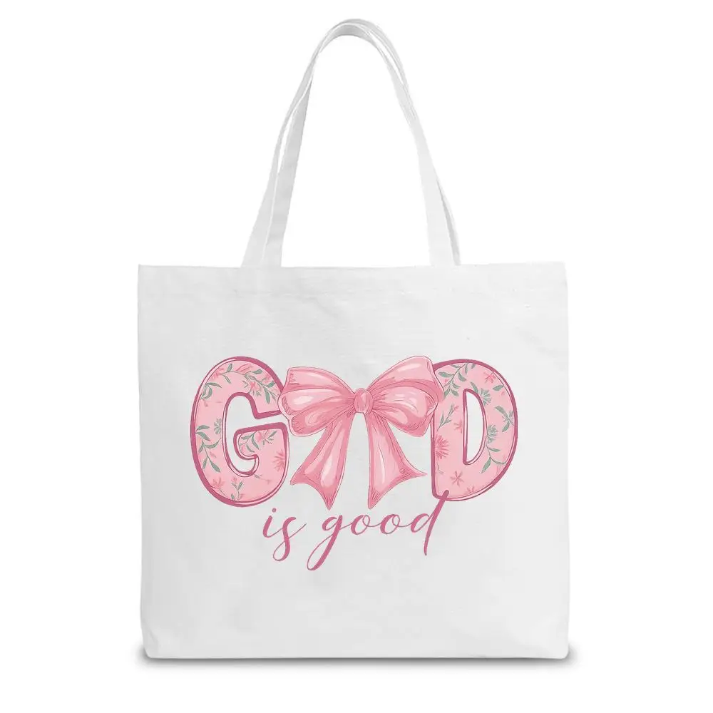 Tote "Dios es buena". Diseño de versículo bíblico para comestibles, escuela y trabajo. Un regalo fiel.