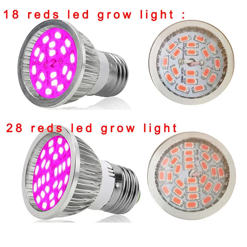 18 28 LED Grow Light Lamp NEW Red light  E27 Growing Bulbs Indoor Hydroponic Greenhouse room System  Flower Vegetable a2