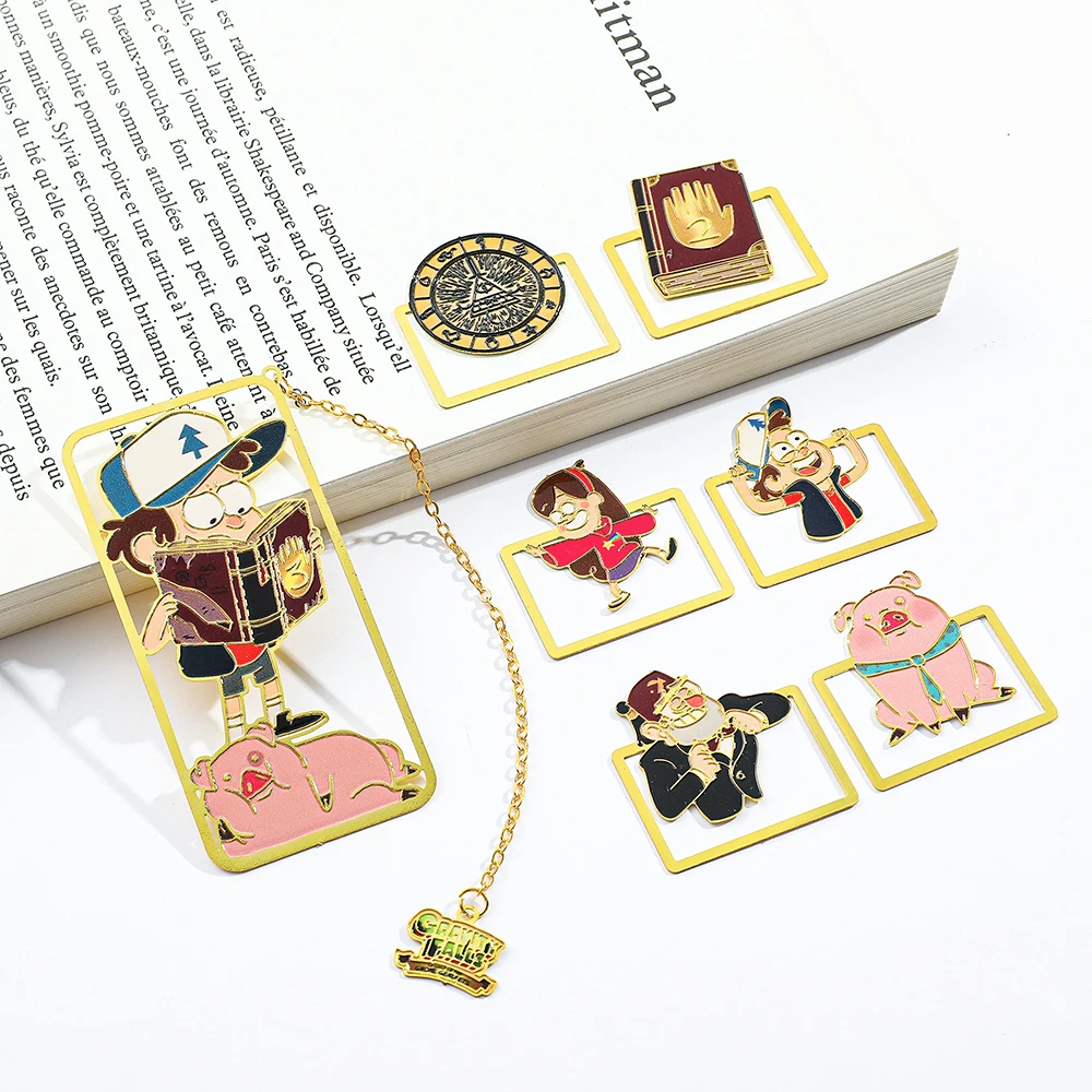 

Gravity Falls Metal Bookmark Cartoon Metal Side Clip Teenage Study Stationery Party Decoration Party Gift