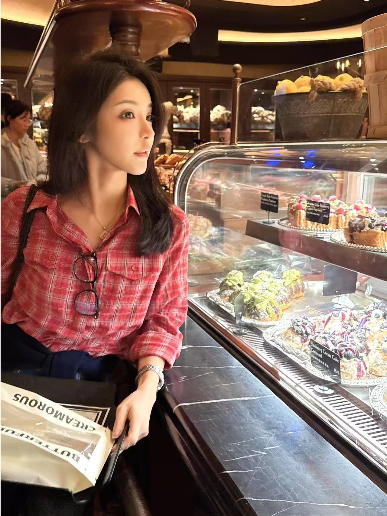 

LAMLAM Zhang lin Vintage Red irt Long Sve Faion Casual Versatile Spring Women's Cotton Pure Fabric irt L253T