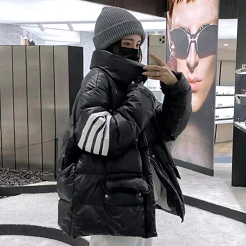 

Street Sle Thiened с высоким воротником Du down Jaet, мужское и женское зимнее теплое пальто из полиэфирного волокна, прямой крой, длинное свекло