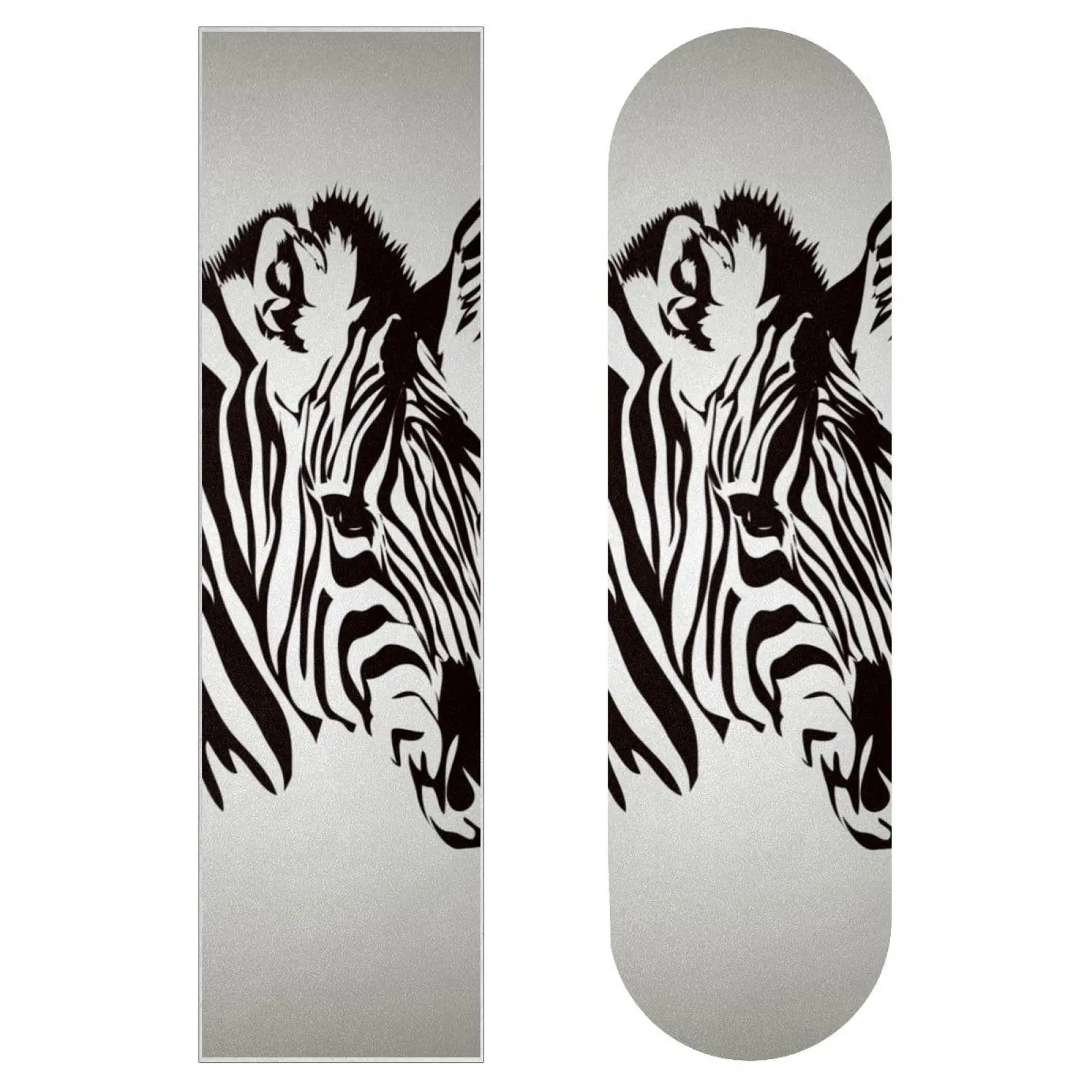 Zebra Pattern Skateboard Grip Tape Sheet,Longboard Griptape Sandpaper for Rollerboard,Waterproof Scooter Grip Tape - 33x9 Inch