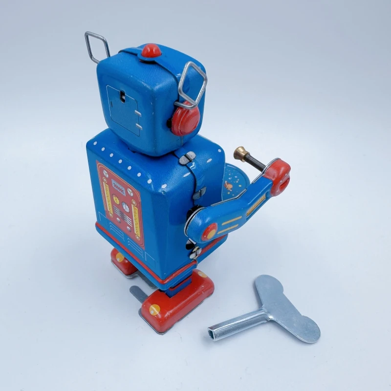 Mechanical WindUp Toy Moving Drum Robot Physics Demo STEM Educational Toy Science Gift for 8-12 Year Olds