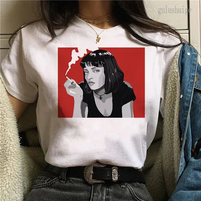 Pulp Fiction film zabawny nadruk T-Shirt dziewica Mary Mia koszulki T Shirt kobiety Harajuku Ullzang 90s koreański Unisex T-shir damski