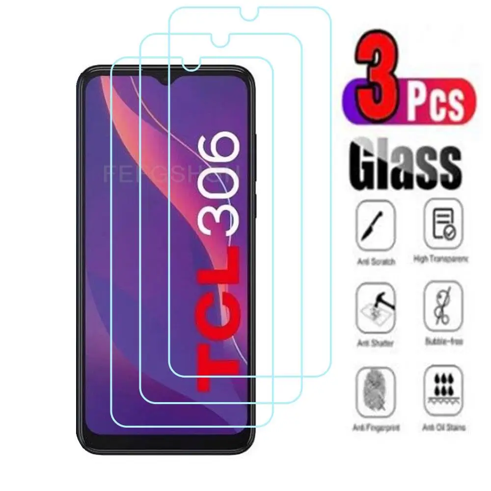 Vidrio Templado Protector para pantalla de coche, película protectora para TCL 306 6,52 "TCL30 E 30E 30SE TCL30E TCL30SE, 3 piezas, 9H