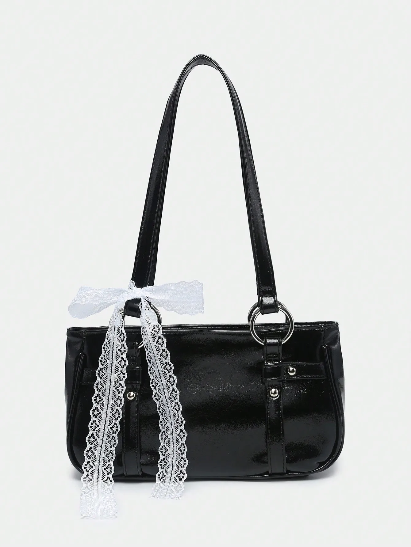 

Сумка-багет в стиле ретро Y2K Ballerina — женская сумка-багет с кружевным бантом для подмышек на выход/почта