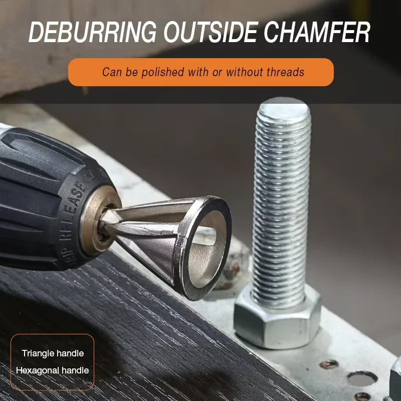 1pc Chamfering Tool, Chuck Drill Tool, Metal Deburring External Chamfering Tool, Grinding Angle Trimming, Suitable For Various