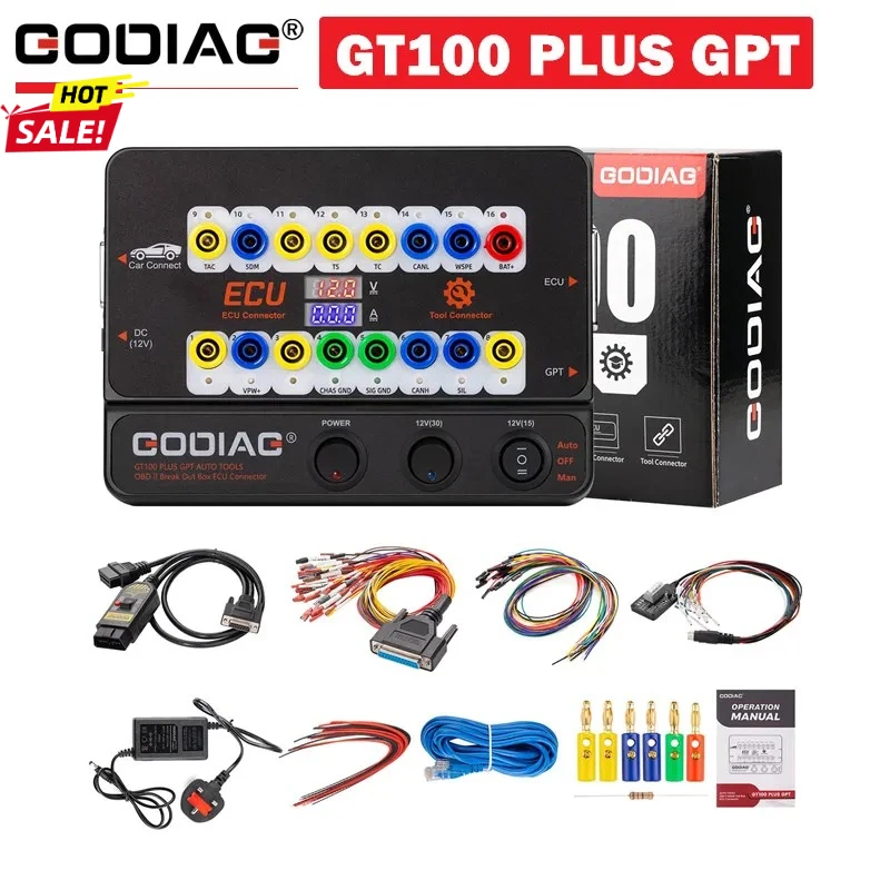 Hot Sales GoDIAG 100+ PLUS GPT ENET DOIP 24V-12V AUTO TOOLS OBD II Break Out Box ECU Connector